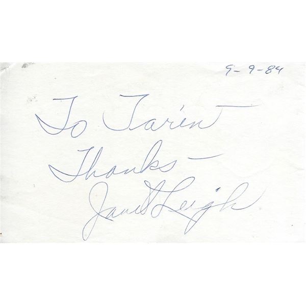 Janet Leigh original signature