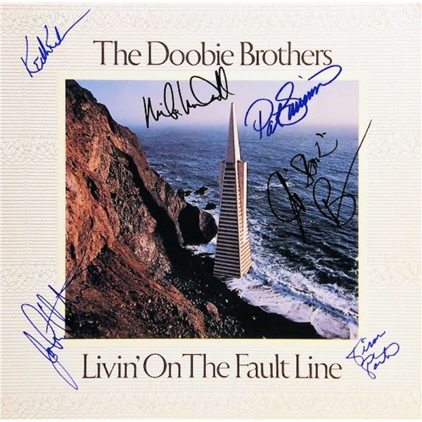 Doobie Brothers Livin' On The Fault Line signed album