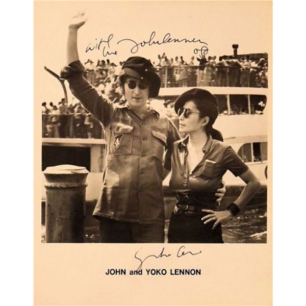 John & Yoko Lennon signed promo photo