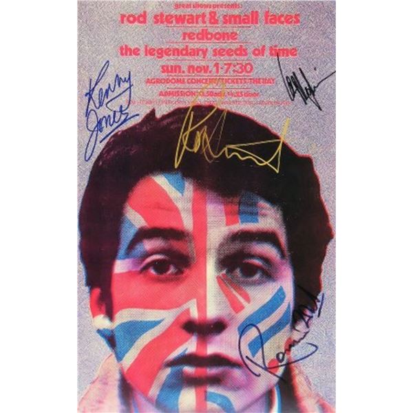 Rod Stewart & Small Faces signed promo concert poster
