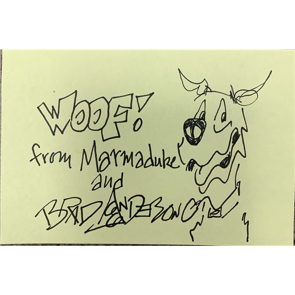 Marmaduke Brad Anderson hand drawn signed sketch