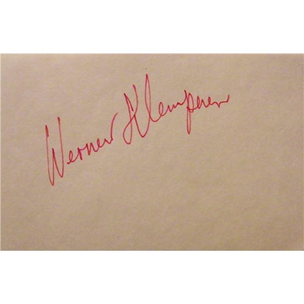 Hogan's Heroes Werner Klemperer signature slip