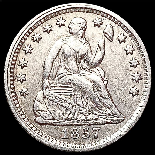 1857 Seated Liberty Half Dime CHOICE AU