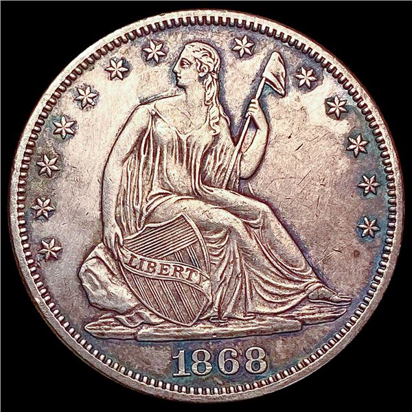 1868 Seated Liberty Half Dollar CLOSELY UNCIRCULAT