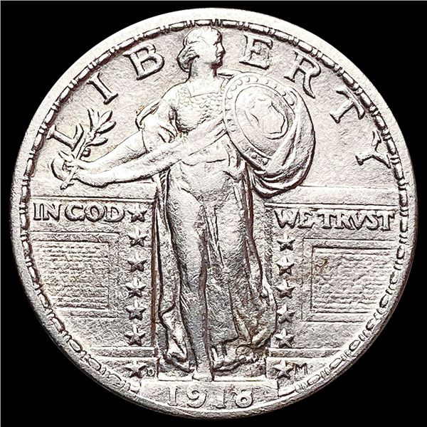 1918-D Standing Liberty Quarter CHOICE AU