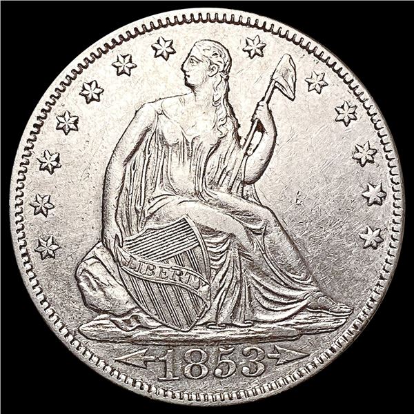 1853 Seated Liberty Half Dollar CLOSELY UNCIRCULAT