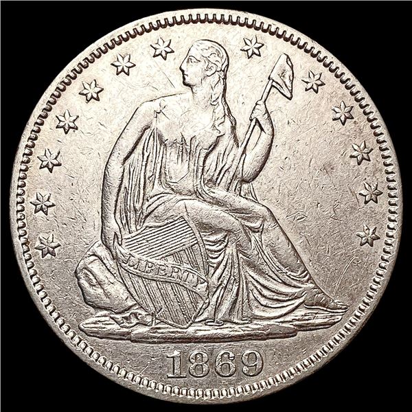 1869 Seated Liberty Half Dollar CLOSELY UNCIRCULAT