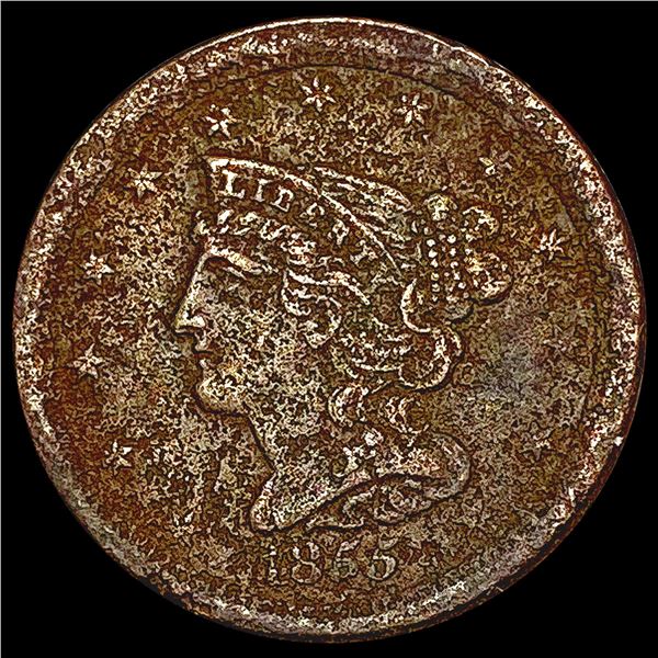 1855 Braided Hair Half Cent LIGHTLY CIRCULATED