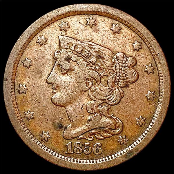 1856 Braided Hair Half Cent LIGHTLY CIRCULATED