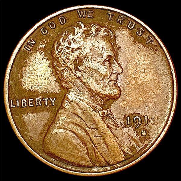 1913-S Wheat Cent NEARLY UNCIRCULATED
