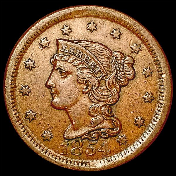 1854 Braided Hair Large Cent CLOSELY UNCIRCULATED