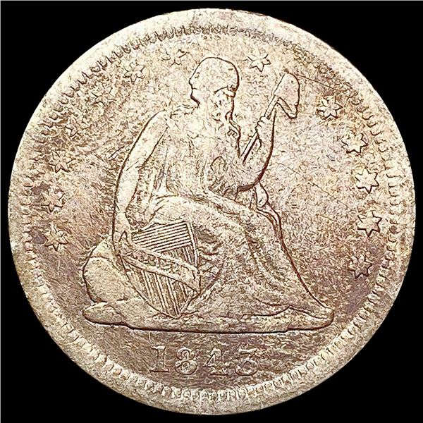 1843-O Seated Liberty Quarter LIGHTLY CIRCULATED