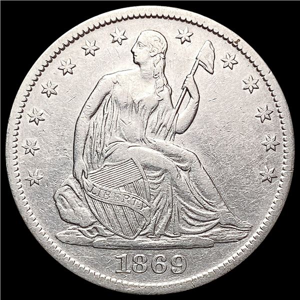 1869-S Seated Liberty Half Dollar CLOSELY UNCIRCUL