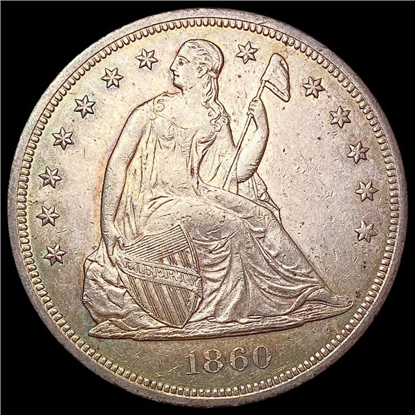 1860-O Seated Liberty Dollar CLOSELY UNCIRCULATED