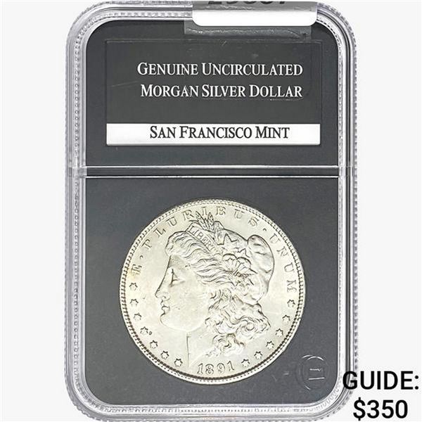 1891-S Morgan Silver Dollar PCS GenuineUNC
