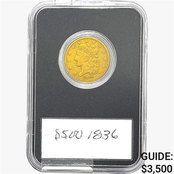 1836 $5 Gold Half Eagle