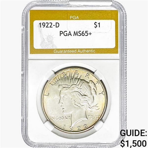 1922-D Silver Peace Dollar PGA MS65+