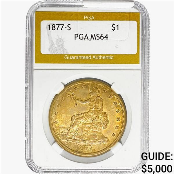 1877-S Silver Trade Dollar PGA MS64
