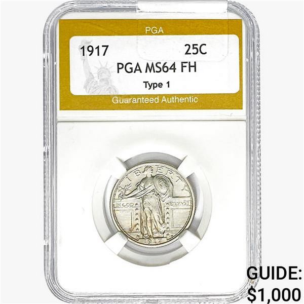 1917 Standing Liberty Quarter PGA MS64 FH Ty1