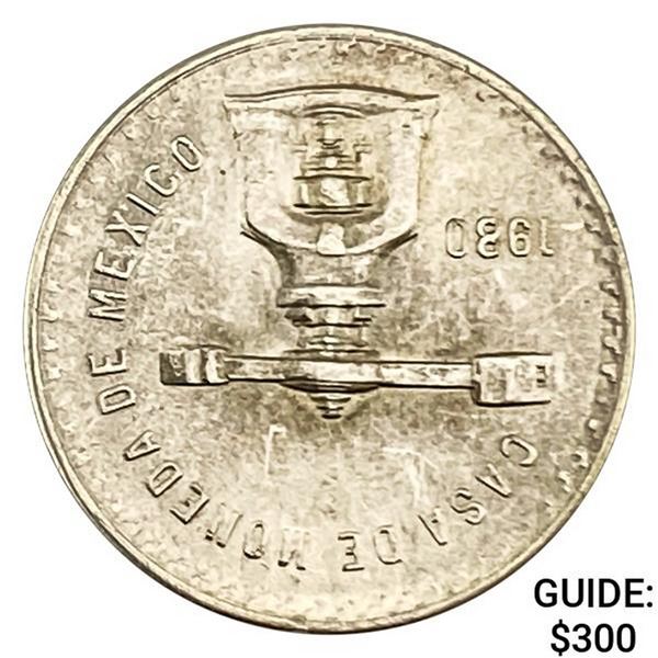 1980 Mo 1oz Silver Mexico Peso Round
