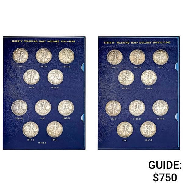 [20 Coin] 1941-1947 Liberty Walking Halves Album