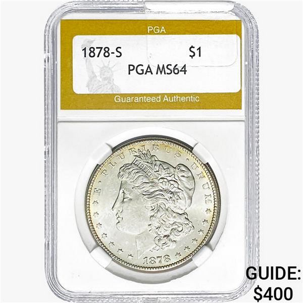 1878-S Morgan Silver Dollar PGA MS64