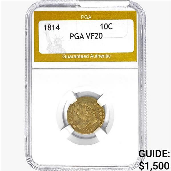1814 Capped Bust Dime PGA VF20