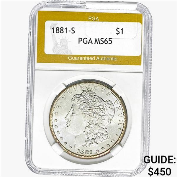 1881-S Morgan Silver Dollar PGA MS65