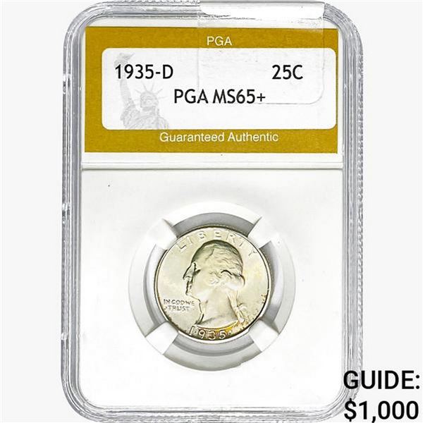 1935-D Washington Silver Quarter PGA MS65+