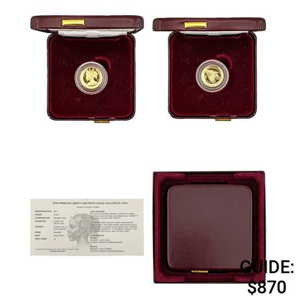 2018 .10oz Gold U.S. Mint PF Am. Liberty
