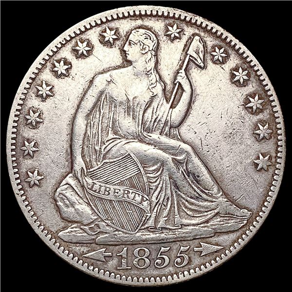 1855-O Arrows Seated Liberty Half Dollar CLOSELY U
