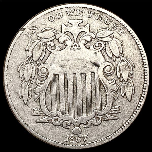 1867 Shield Nickel NICELY CIRCULATED
