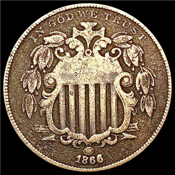 1866 Rays Shield Nickel NICELY CIRCULATED