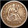 Image 1 : 1854 Arrows Seated Liberty Quarter NEARLY UNCIRCUL