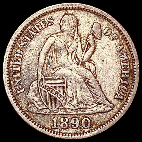 1890 Seated Liberty Dime LIGHTLY CIRCULATED