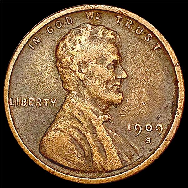 1909-S Wheat Cent LIGHTLY CIRCULATED