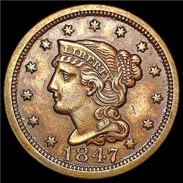 1847 Braided Hair Large Cent CHOICE AU