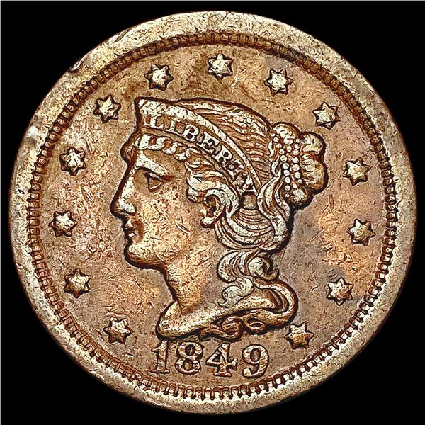 1849 Braided Hair Large Cent CLOSELY UNCIRCULATED