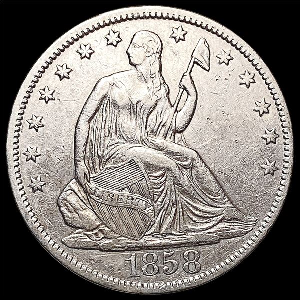 1858-O Seated Liberty Half Dollar CHOICE AU