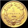 Image 2 : 1861 Rare Gold Dollar CHOICE AU