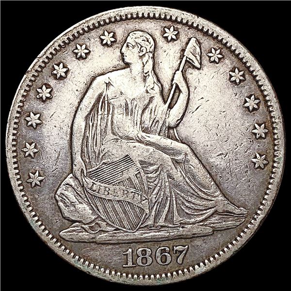 1867 Seated Liberty Half Dollar NEARLY UNCIRCULATE