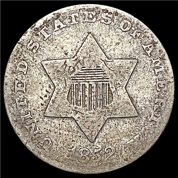 1852 Silver Three Cent NICELY CIRCULATED