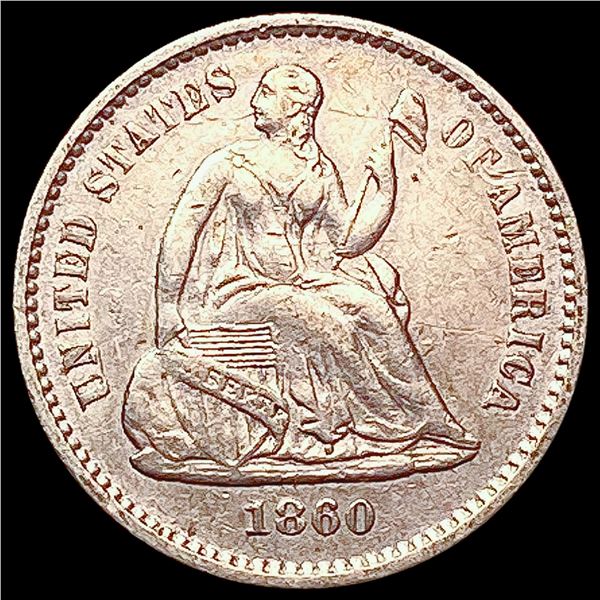 1860 Seated Liberty Half Dime CHOICE AU