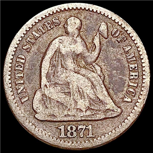 1871 Seated Liberty Half Dime NICELY CIRCULATED
