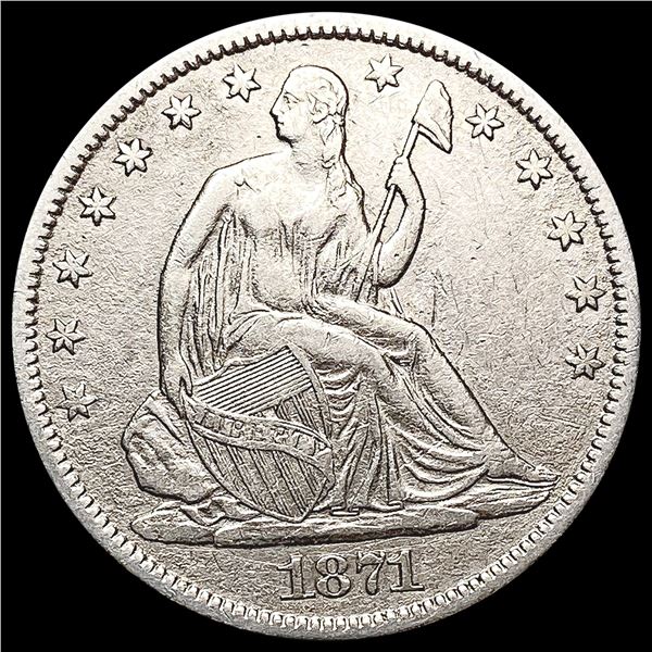 1871-S Seated Liberty Half Dollar CLOSELY UNCIRCUL
