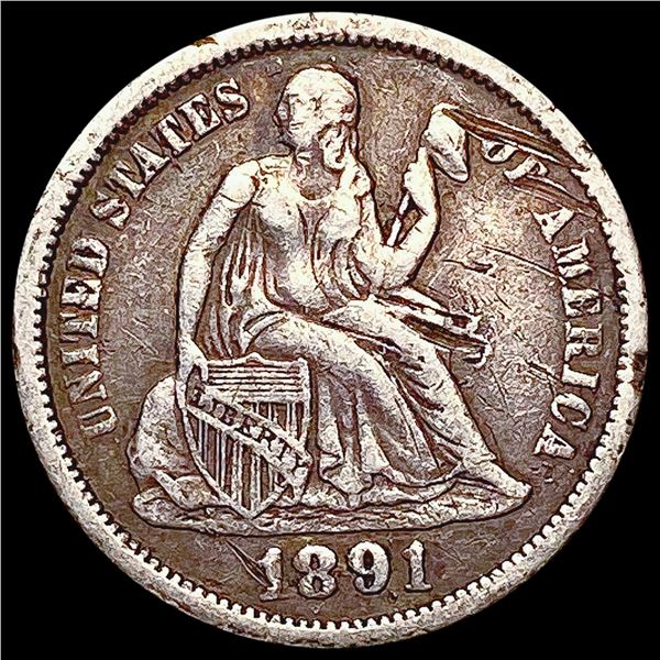 1891-O Seated Liberty Dime LIGHTLY CIRCULATED