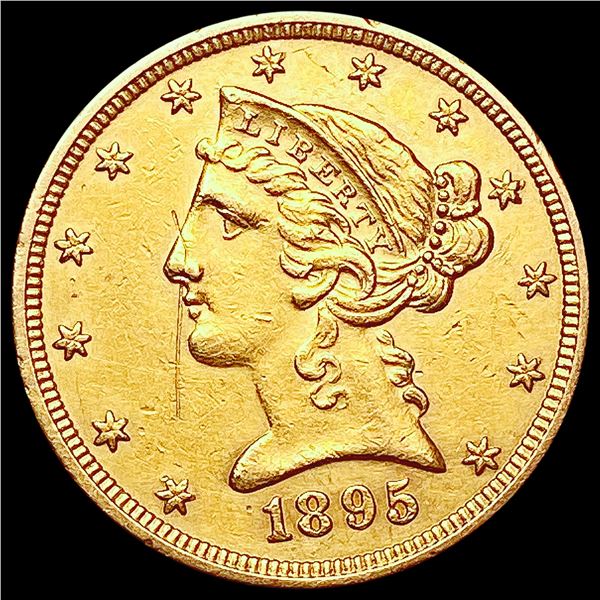 1895 $5 Gold Half Eagle CLOSELY UNCIRCULATED
