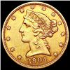 Image 1 : 1904 $5 Gold Half Eagle CLOSELY UNCIRCULATED