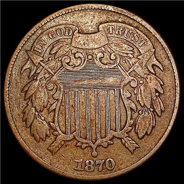 1870 Two Cent Piece NEARLY UNCIRCULATED