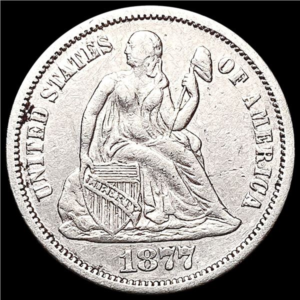 1877 Seated Liberty Dime CHOICE AU